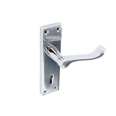  - Securit Chrome Scroll Door Handle (Pack Of 2) Silver (150mm)