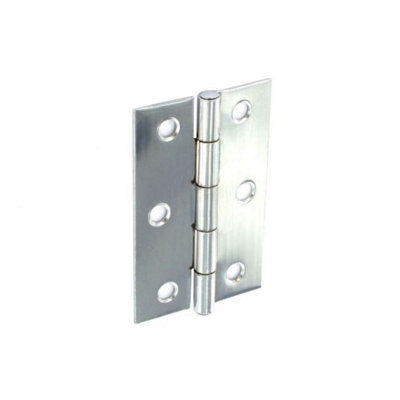 Securit Steel Butt Hinges (Pack Of 2) Silver (100mm) from B&Q