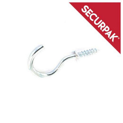 Securpak Zinc Plated Cup Hooks (Pack Of 15) Silver (25mm) from B&Q