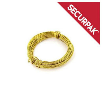 Securpak Br Picture Wire Gold (3.5M) from B&Q