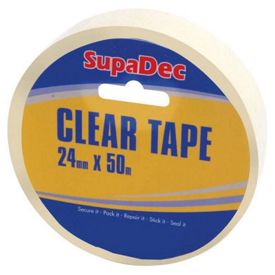 Supadec Clear Tape Clear (50M X 24mm) from B&Q