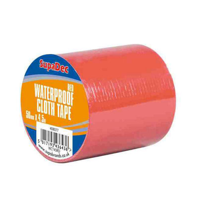 B&Q Supadec Waterproof Cloth Tape (4.5M X 48Mm) Red