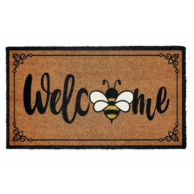  - Groundsman Welcome Bee Door Mat Brown/black (40Cm X 70Cm)
