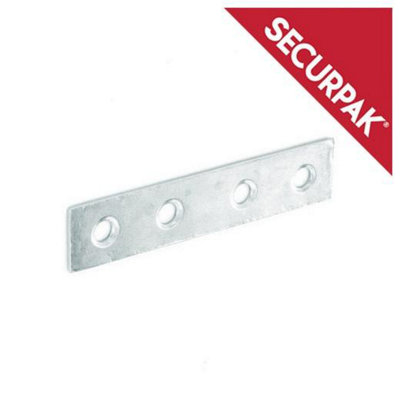 Securpak Zinc Plated Mending Plate (Pack Of 2) Silver (100mm) from B&Q