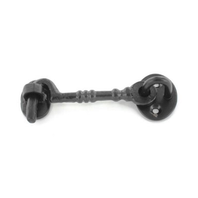 Securit Cast Aluminium Cabin Hook Black (150mm) from B&Q