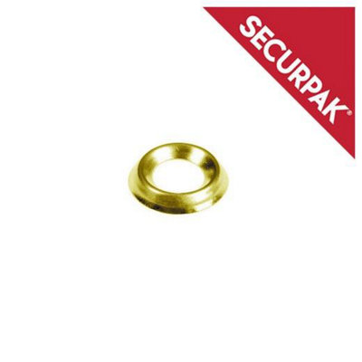 Securpak Screw Cup Washer (Pack Of 12) Gold (One Size) from B&Q