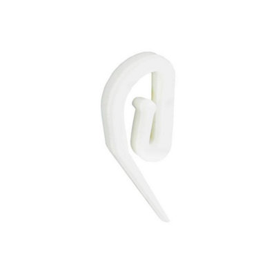  - Securit Plastic Curtain Hooks White (One Size)