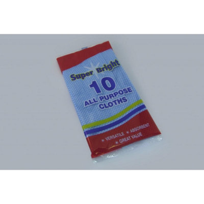 Superbright Unisex White Cleaning Cloths (Pack Of 10) In - Image 3
