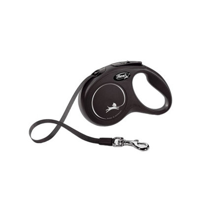 B&Q Black Flexi New Clic Retractable Dog Lead (8M) Small