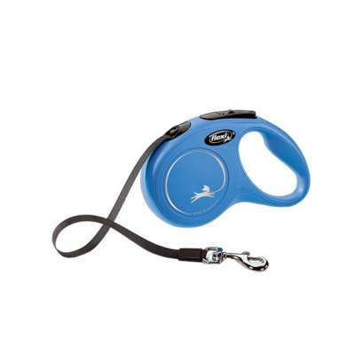 B&Q Blue Flexi New Clic Retractable Dog Lead (5M) Small