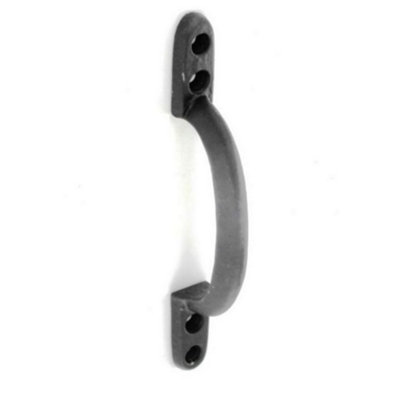Securit Cast Iron Pull Handle Black (150mm) from B&Q