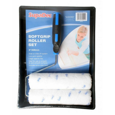 Supadec Softgrip Paint Roller Set White/black/blue (225mm) from B&Q