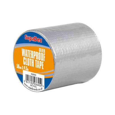 Supadec Waterproof Cloth Tape Silver (4.5M X 48mm) from B&Q