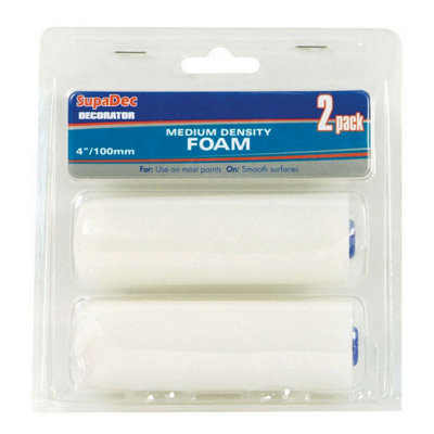 Supadec Foam Mini Roller (Pack Of 2) White (100mm) from B&Q