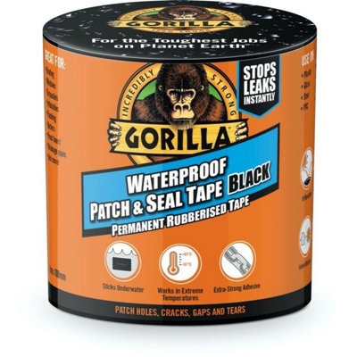 Gorilla Patch & Seal Waterproof Self Adhesive Tape Black (3M)