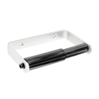 Securit Aluminium Toilet Roll Holder Silver/black (135mm) from B&Q