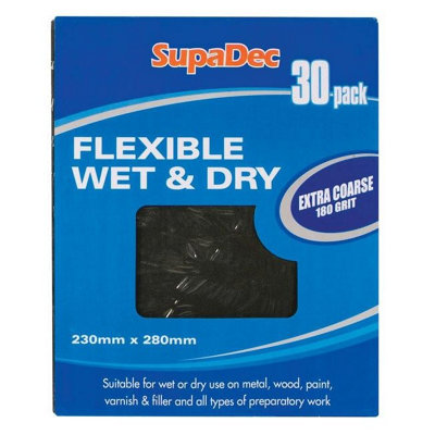 Supadec Sandpaper (Pack Of 30) Black (One Size) from B&Q