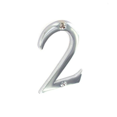 Securit 2 Chrome Door Number Silver (75mm) from B&Q