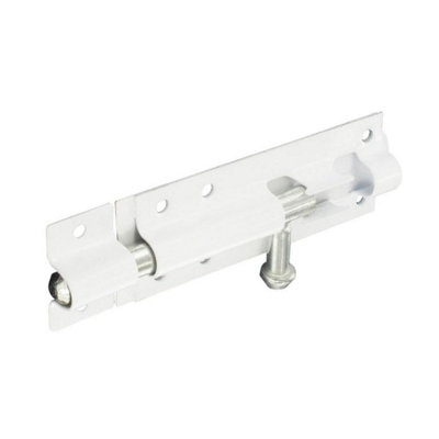 Securit Tower Bolt White/white (100mm) from B&Q
