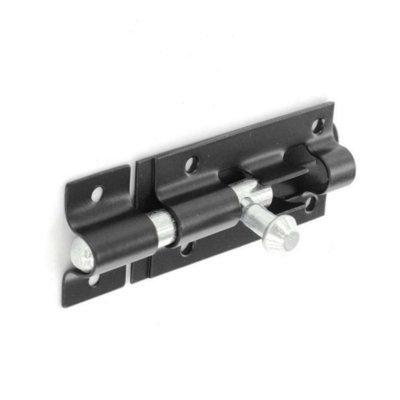 Securit Tower Bolt Black (75mm) from B&Q