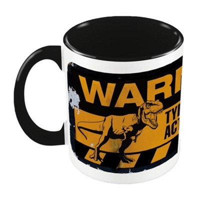 B&Q Juric World: Dominion Warning Mug (One Size) Black/White/Yellow