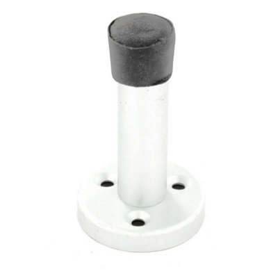 B&Q Securit Aluminium Projection Doorstop (63Mm) White/Black