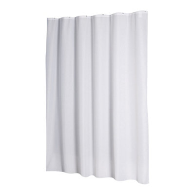 B&Q -  Textile Shower Curtain White (One Size)
