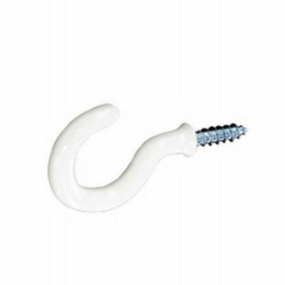 Securit Plastic Cup Hooks (Pack Of 3) White (50mm) from B&Q