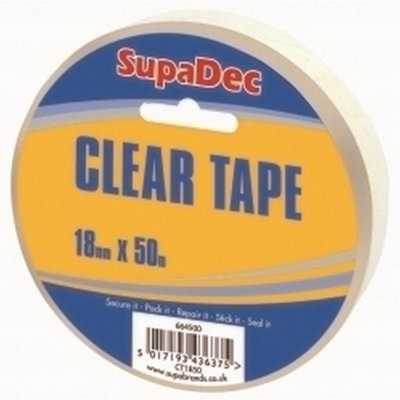 Supadec Clear Tape Clear (50M X 18mm) from B&Q