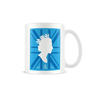 B&Q Queen Elizabeth Ii Silhouette Mug (One Size) White/Blue