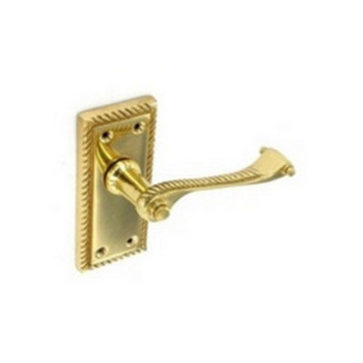Securit Georgian Latch Handles (Pack Of 2) Gold (108mm) from B&Q