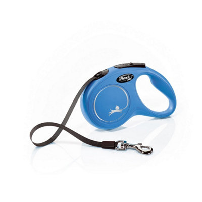 B&Q Blue Flexi New Clic Tape Retractable Dog Lead (8M) Large