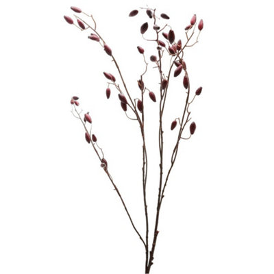 Hill Interiors Rosehip Artificial Plant Burgundy (One Size)
