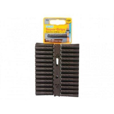 Plasplugs Supergrip Fixings (Pack Of 100) Brown (One Size) from B&Q