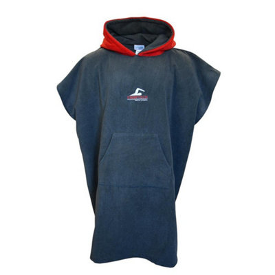 Swimtech Childrens/kids Microfibre Poncho Grey/red (One Size) from B&Q