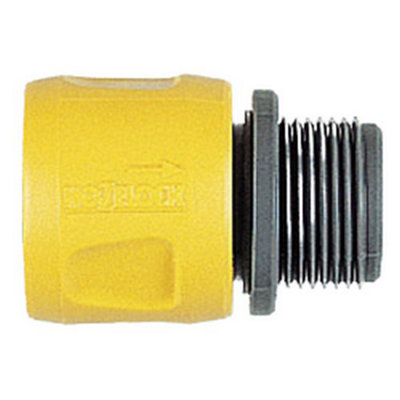 Hozelock Flat & Spiral Hose Adaptor Yellow (0.7In) from B&Q