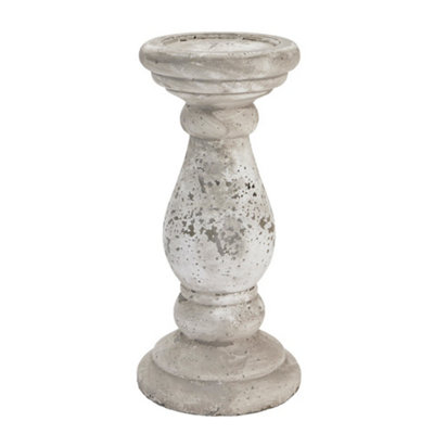 Hill Interiors Ceramic Stone Effect Candle Holder Stone (38Cm X 18Cm X 18Cm)