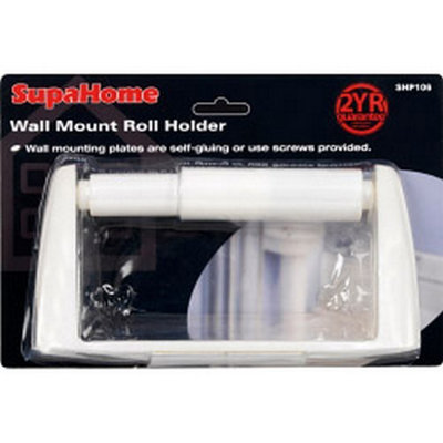 Supahome Toilet Roll Holder White (One Size) from B&Q