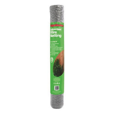 Ambador Galvanised Wire Garden Netting Chrome (0.6M X 5M X 25mm) from B&Q