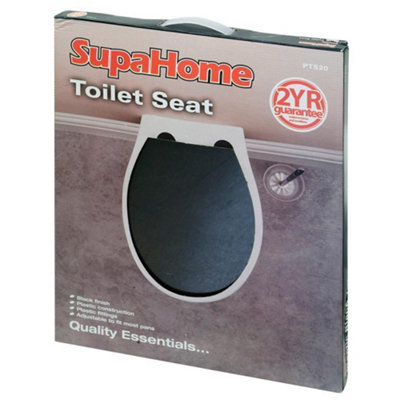 B&Q Supahome Plastic Toilet Seat (One Size) Black