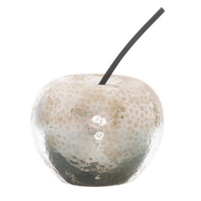 B&Q -  Apple Ornament Silver (16Cm X 15Cm X 15Cm)