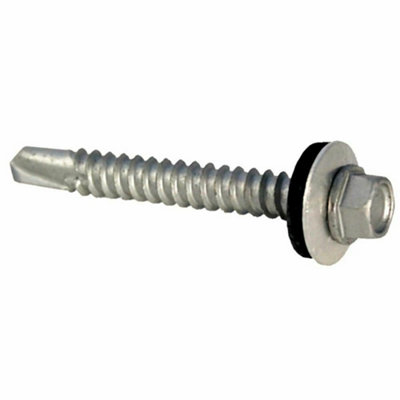 Picardy Hex Head Roofing Screws (Pack Of 100) Metallic Silver (55mm X 80mm) from B&Q