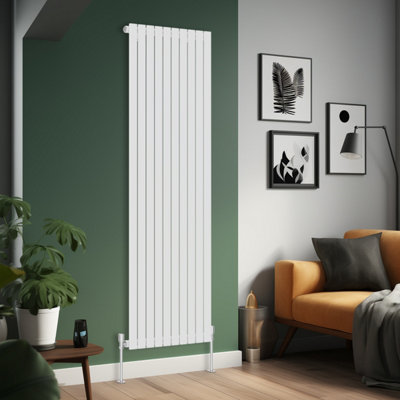 B&Q -  1800X680 mm Vertical Single Flat Panel Designer Radiator White