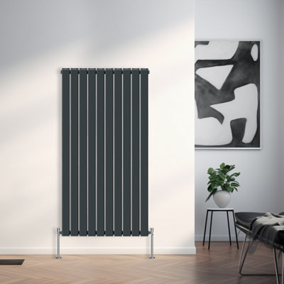 B&Q -  1600X680 mm Vertical Double Flat Panel Designer Radiator Anthracite