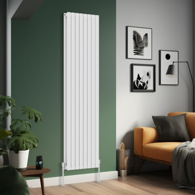 B&Q -  1800X544 mm Vertical Double Flat Panel Designer Radiator White