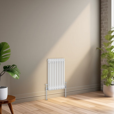 B&Q -  600X425 mm Horizontal Traditional 2 Column Cast Iron Style Radiator White