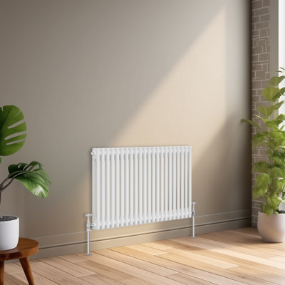 B&Q -  600X1010 mm Horizontal Traditional 2 Column Cast Iron Style Radiator White