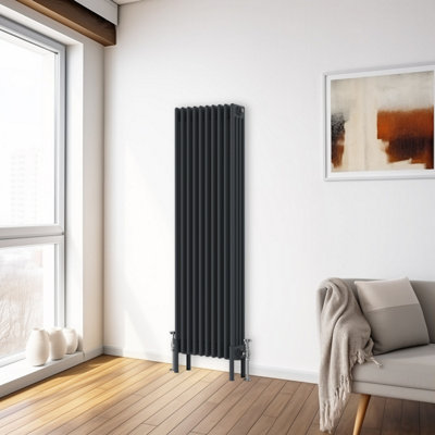 Right Radiators 1500X470 Mm Vertical Traditional 4 Column Cast Iron Style Radiator Anthracite