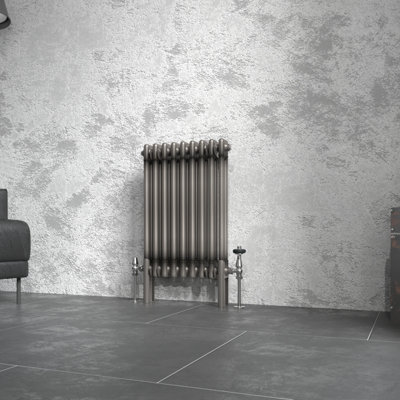Right Radiators 600X425 Mm Horizontal Traditional 2 Column Cast Iron Style Radiator Raw Metal