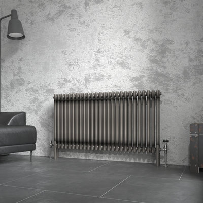 Right Radiators 600X1190 mm Horizontal Traditional 2 Column Cast Iron Style Radiator Raw Metal from B&Q